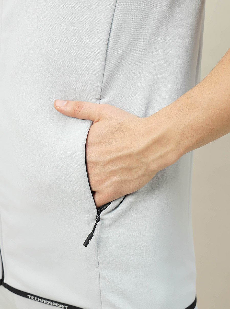 High Neck Fleece Sleeveless Active Jacket