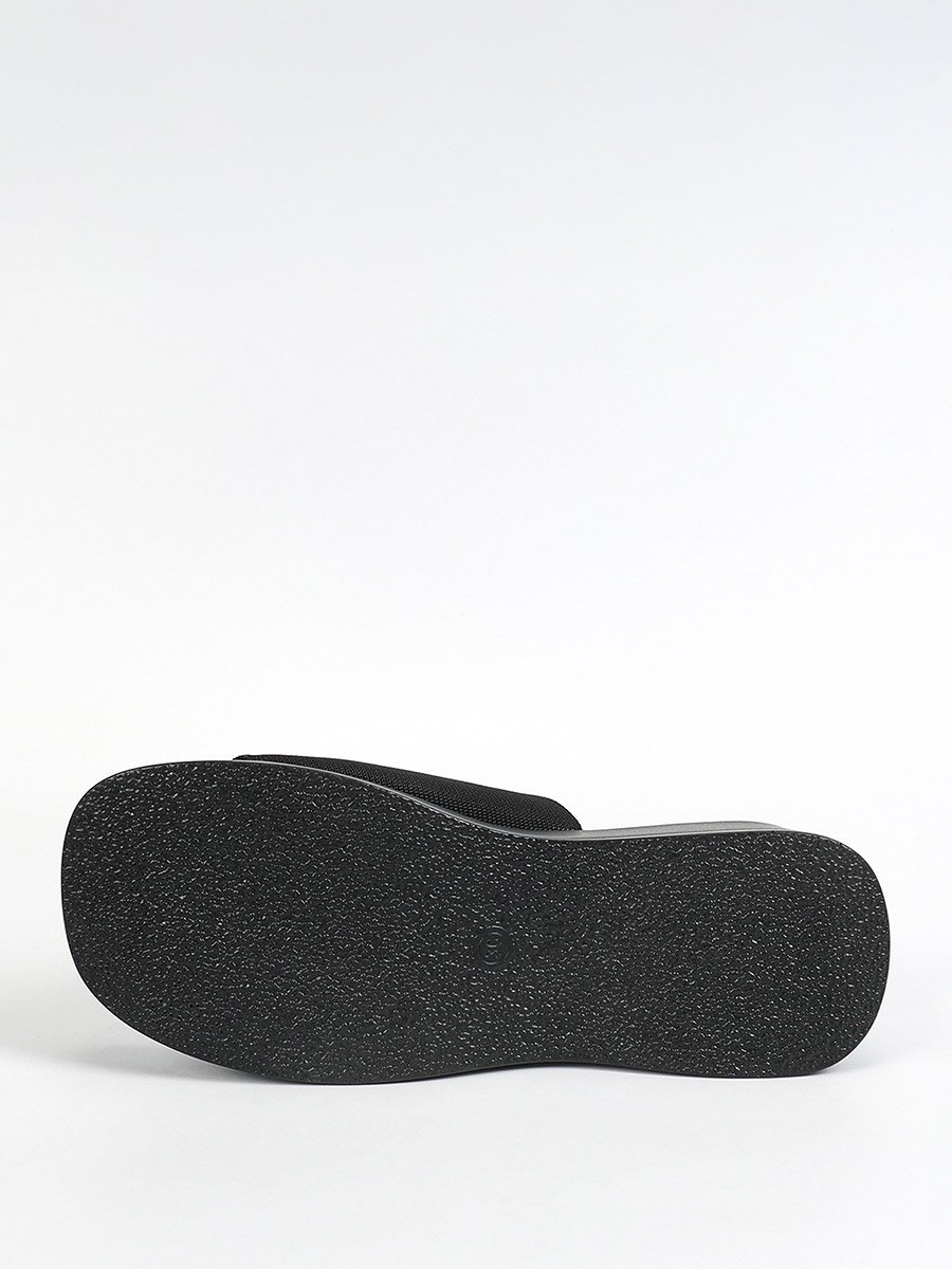 Solid Slip On Wedge Heel Sandals