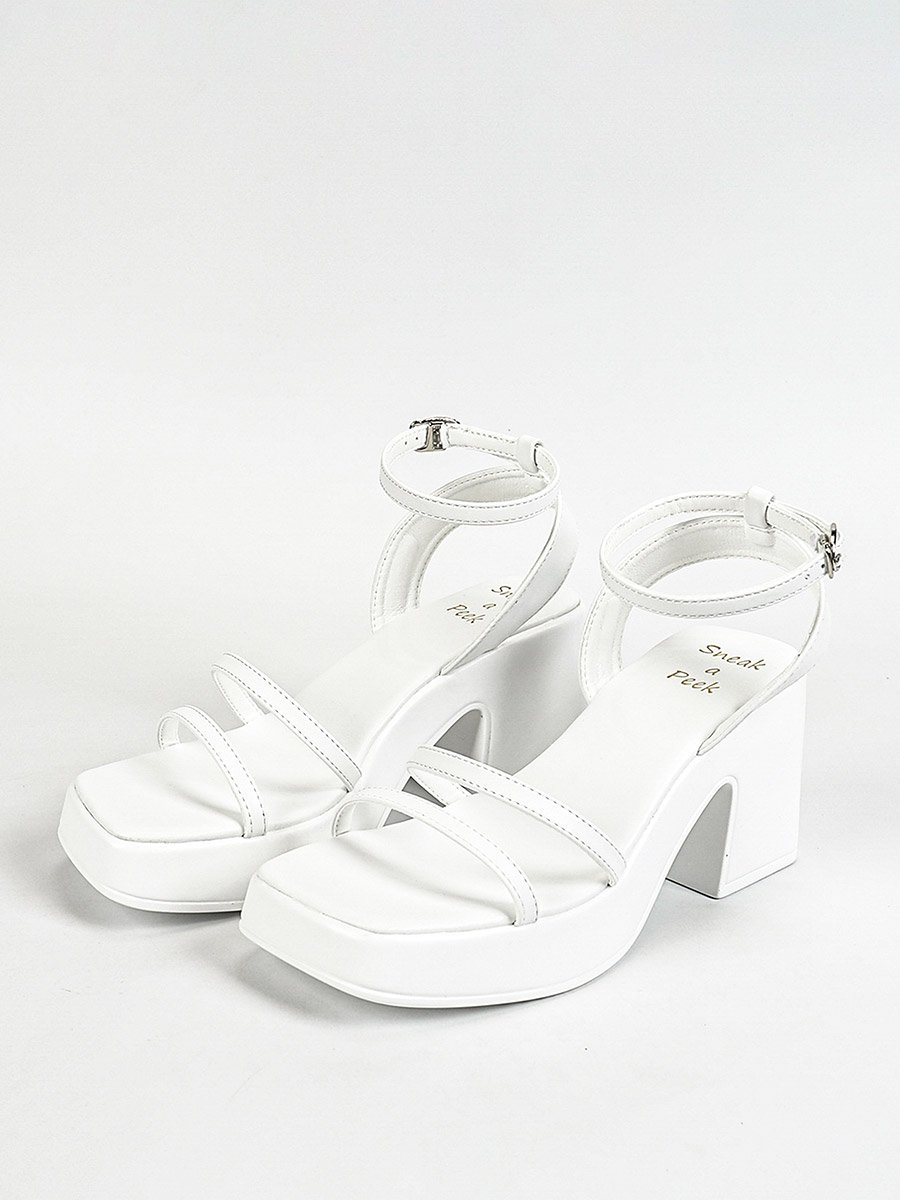 Strappy Block Heel Sandals with Buckle Closure