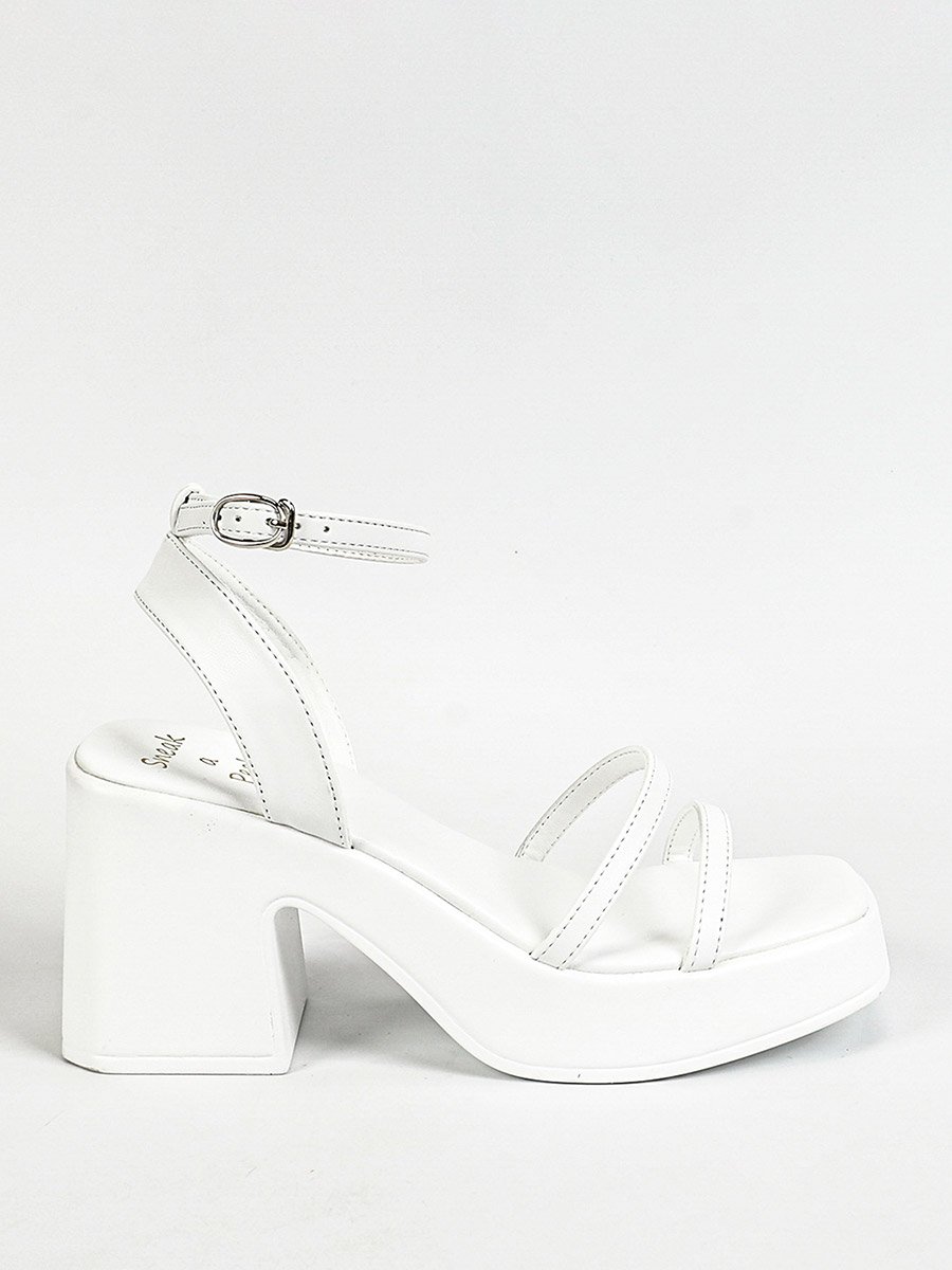 Strappy Block Heel Sandals with Buckle Closure