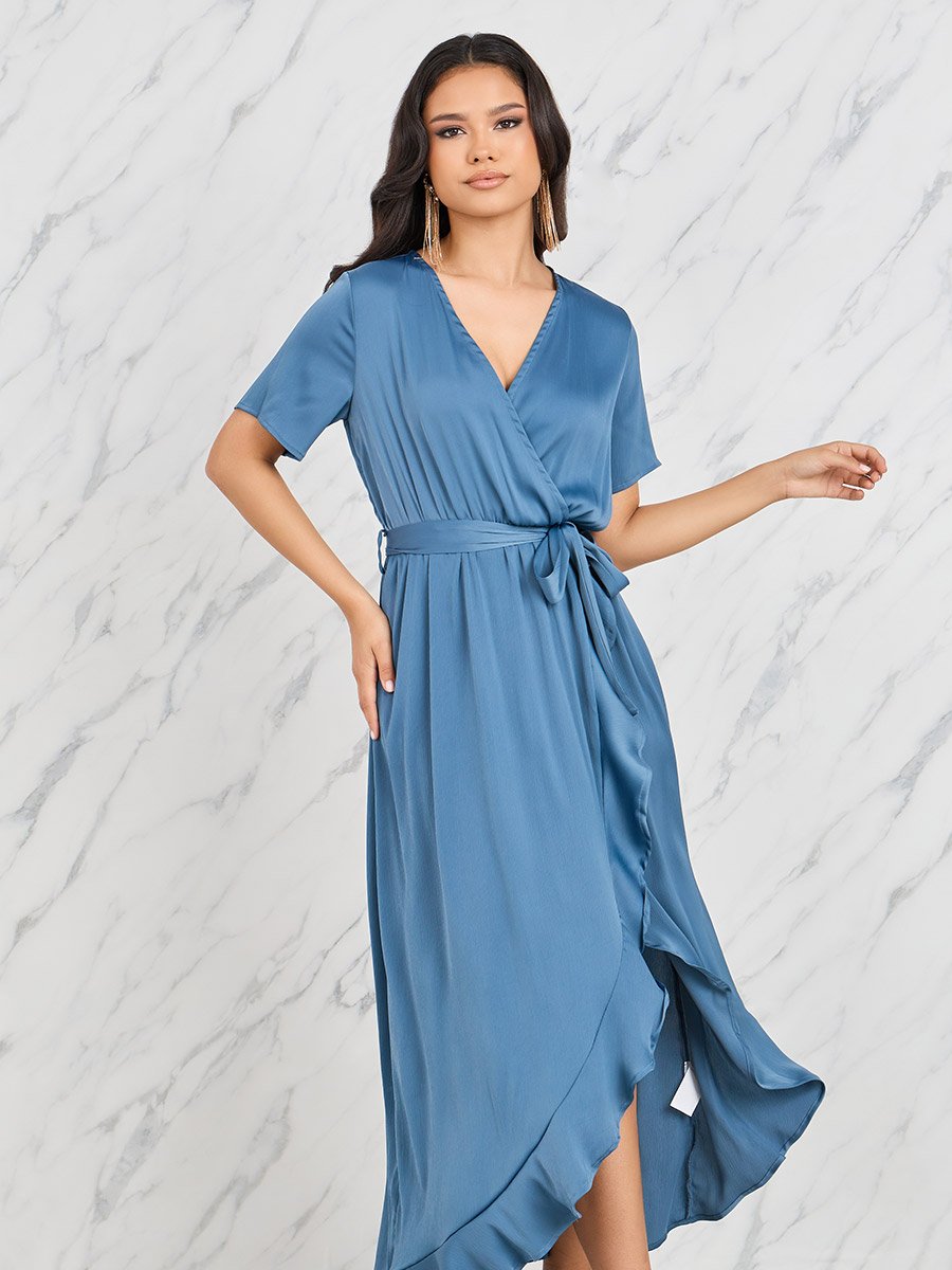 princess polly baby blue dress Women's Brown Sleeveless Asymmetric Dresses main image 0