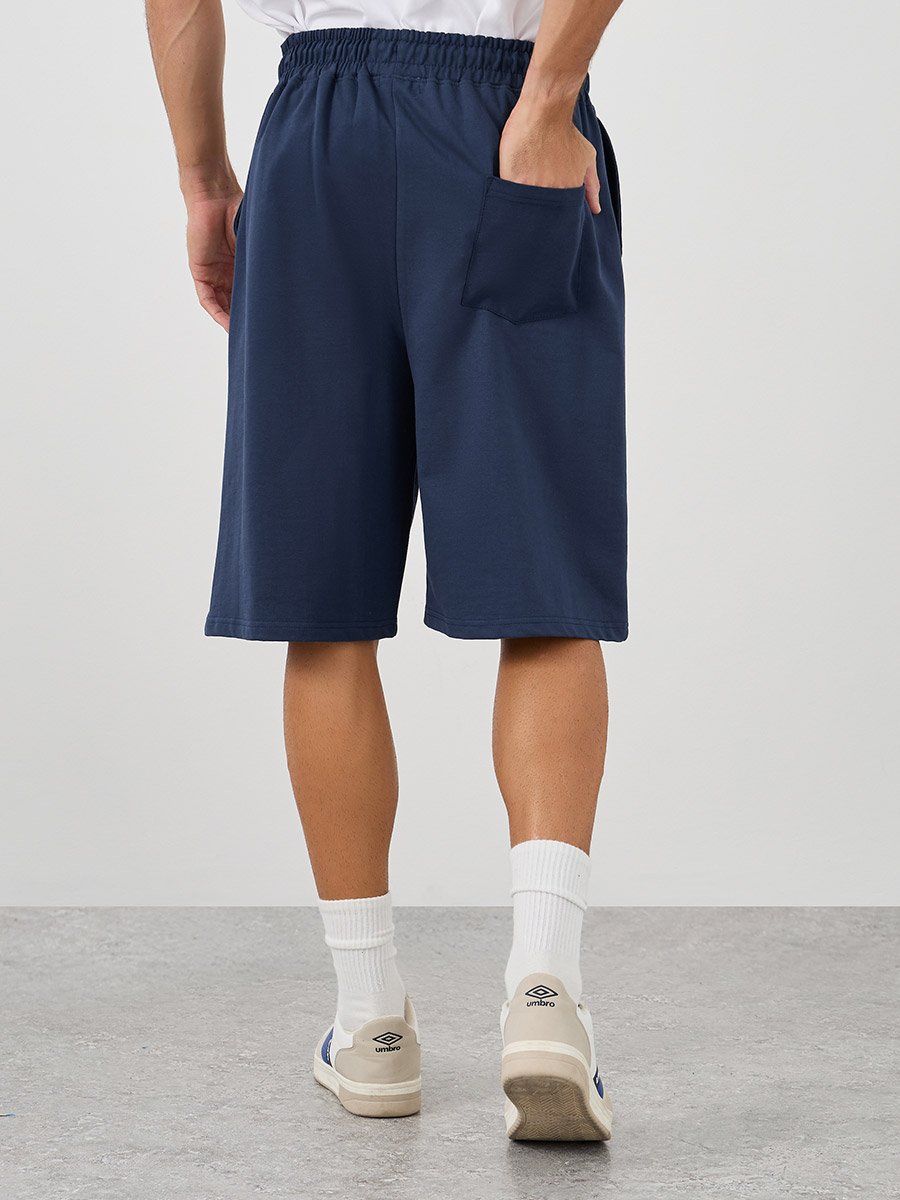 Oversized Solid Shorts with Drawstring