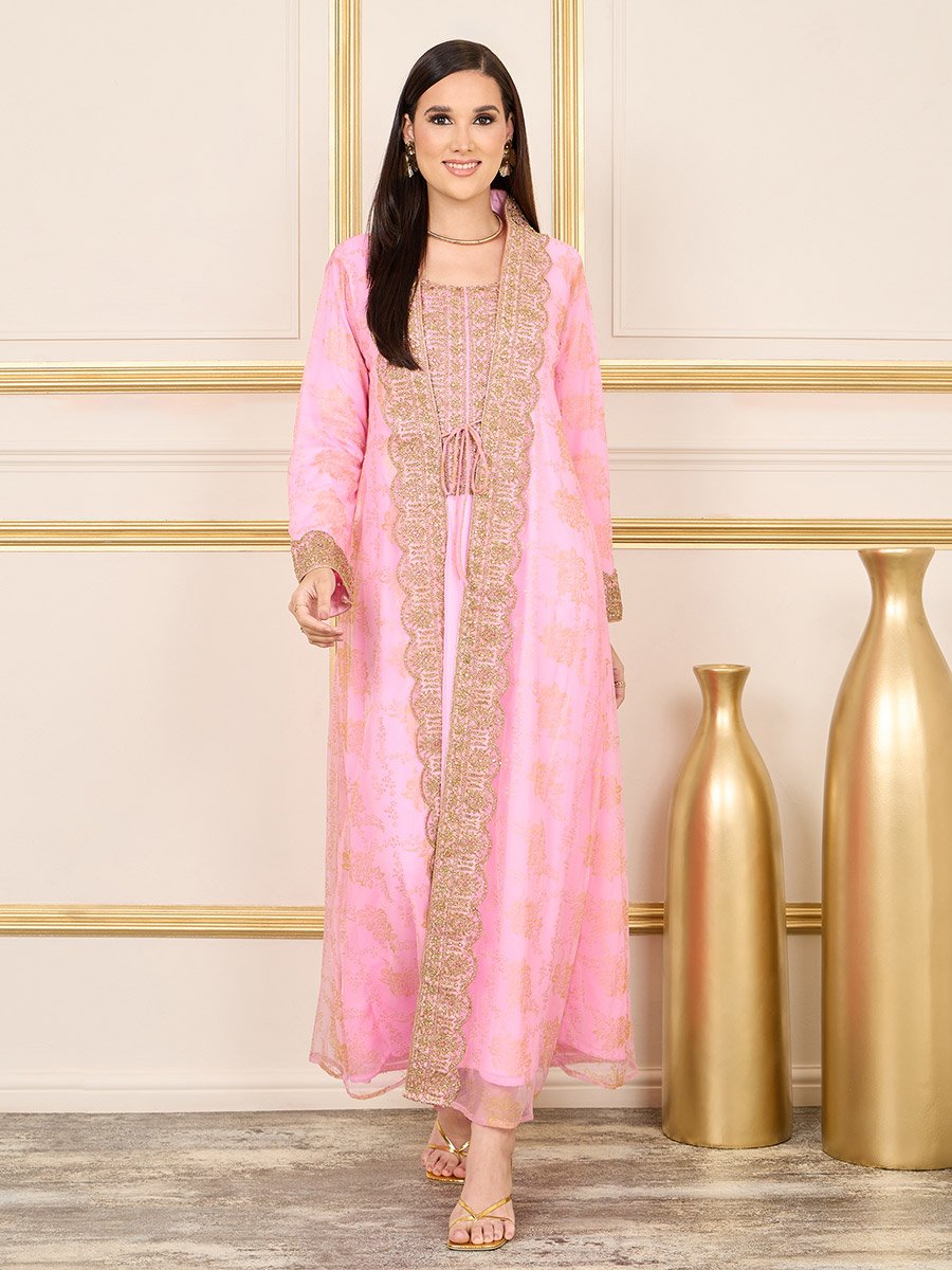 All Over Print Embroidered Lace Kaftan