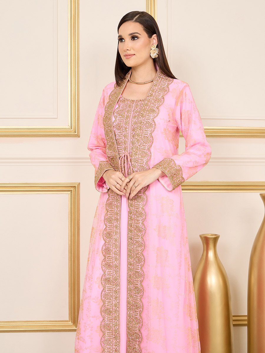 All Over Print Embroidered Lace Kaftan