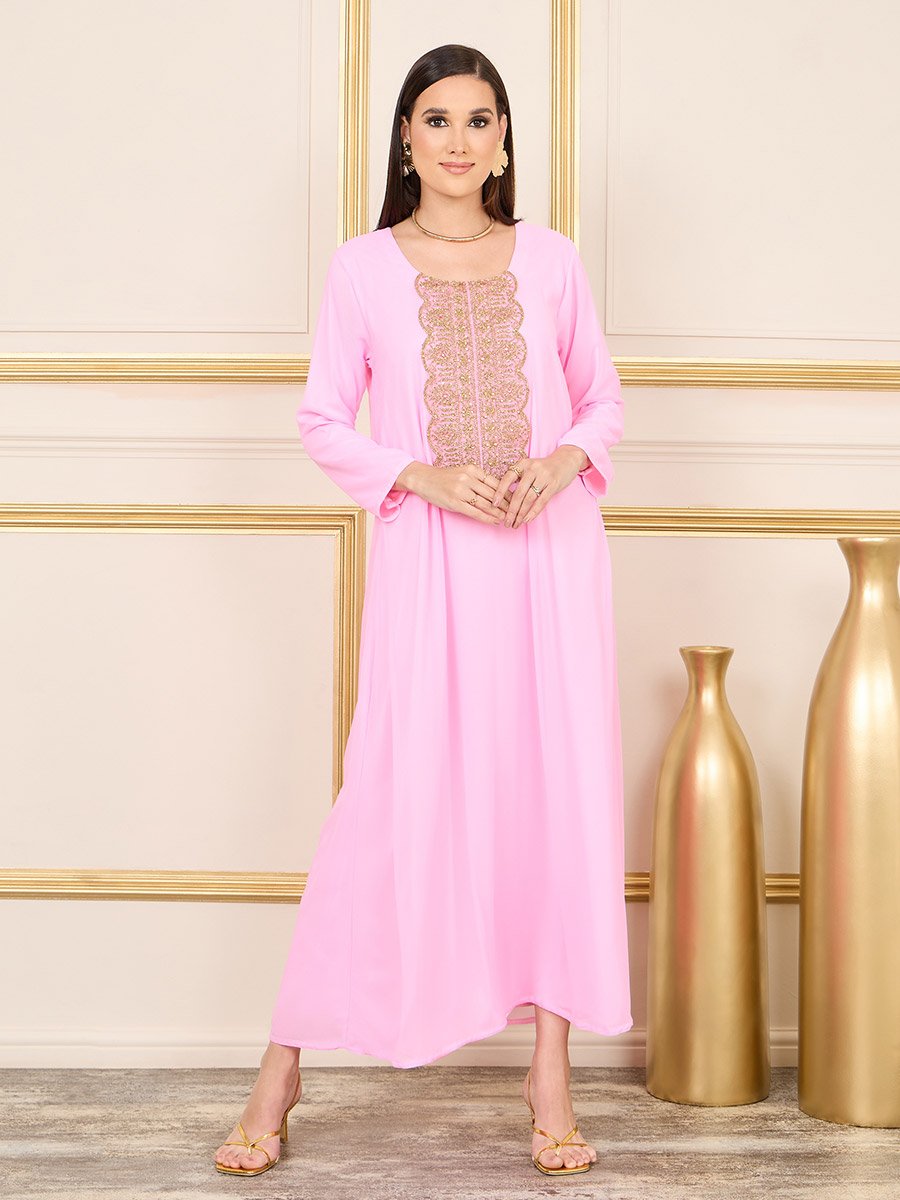 All Over Print Embroidered Lace Kaftan