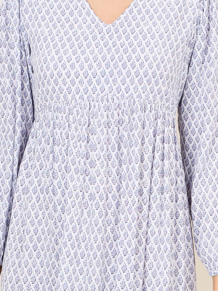 All Over Print Tiered Midi Shift Dress