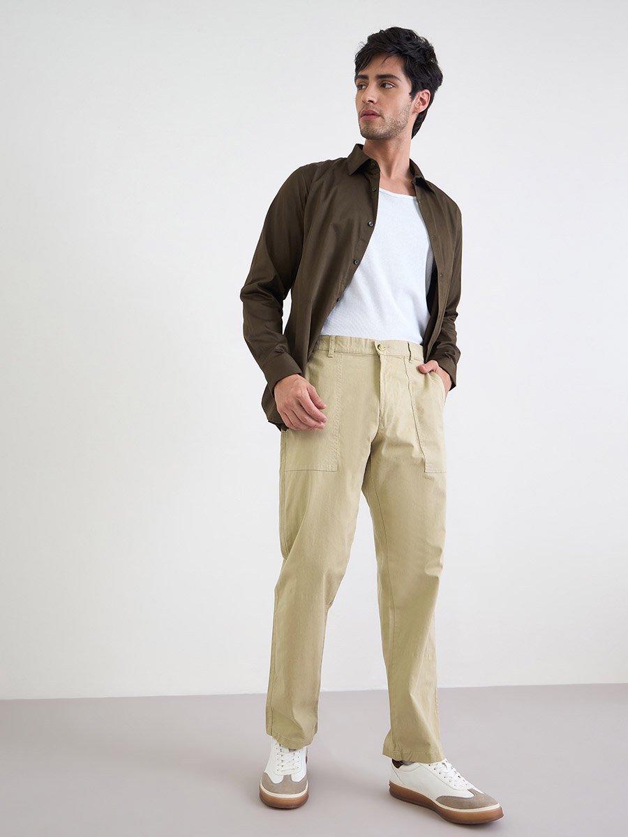 Pocket Panel Relaxed Fit Cotton Chino