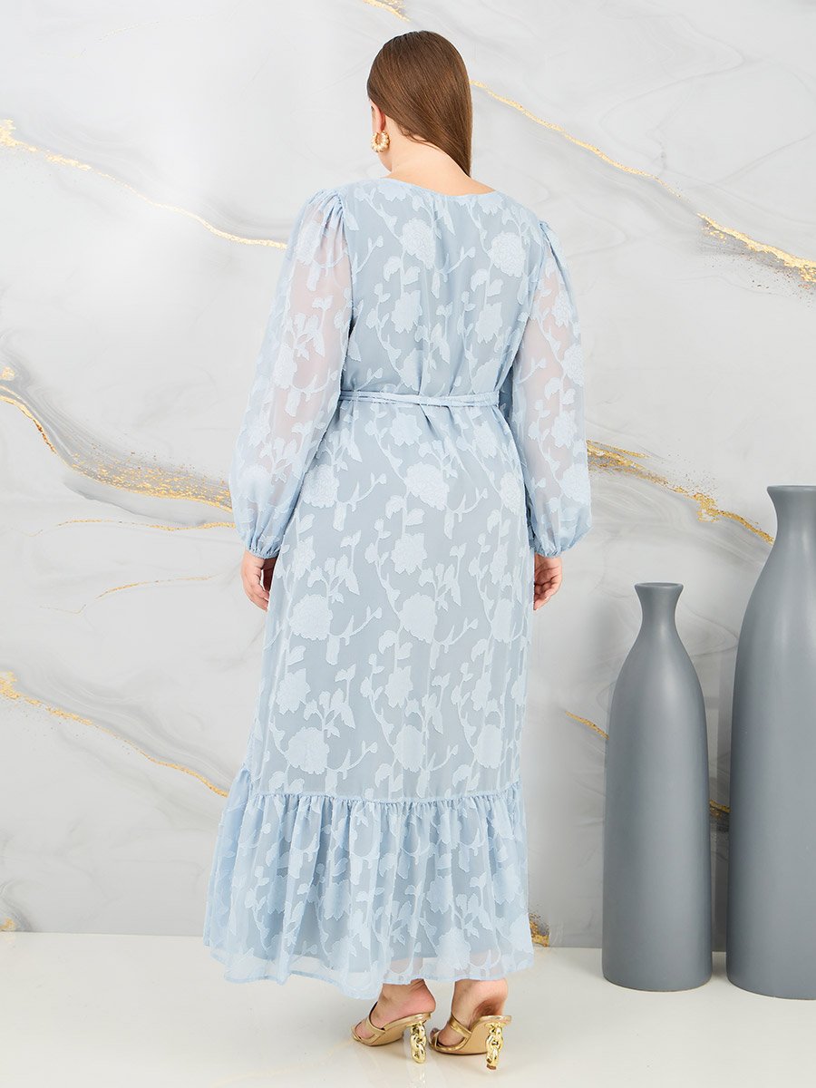 princess polly baby blue dress Maxie Jones's Blue Floral Burnout Velvet Gown - General Hospital, Season  56, Episode 11/26/18