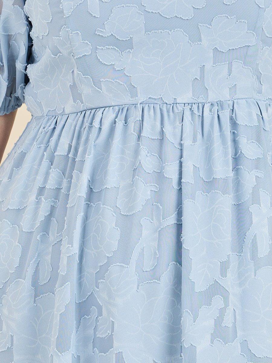 Plus Burnout Texture High Neck A-Line Midi Dress