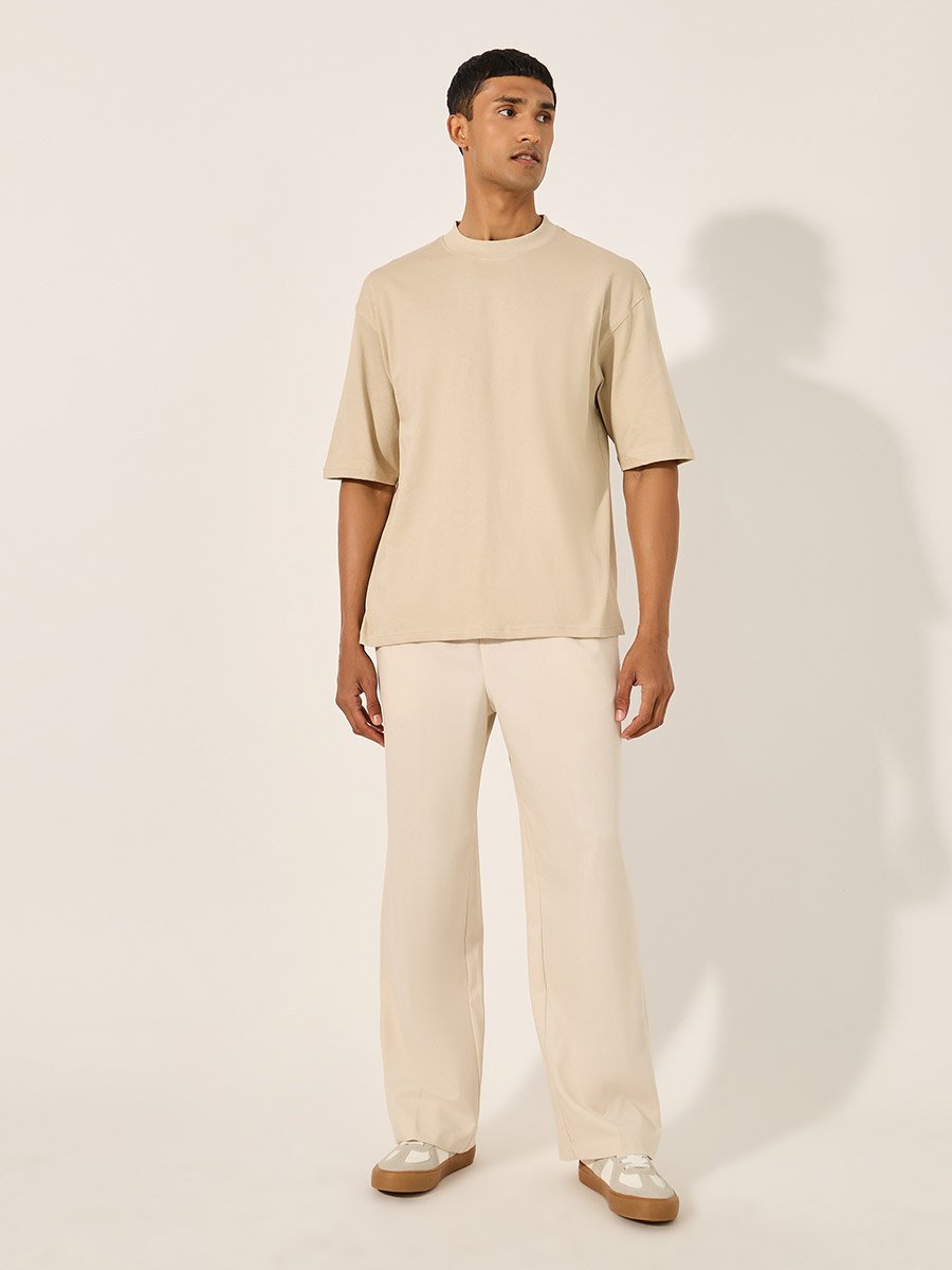 Men Oversized Mock Neck T-Shirt