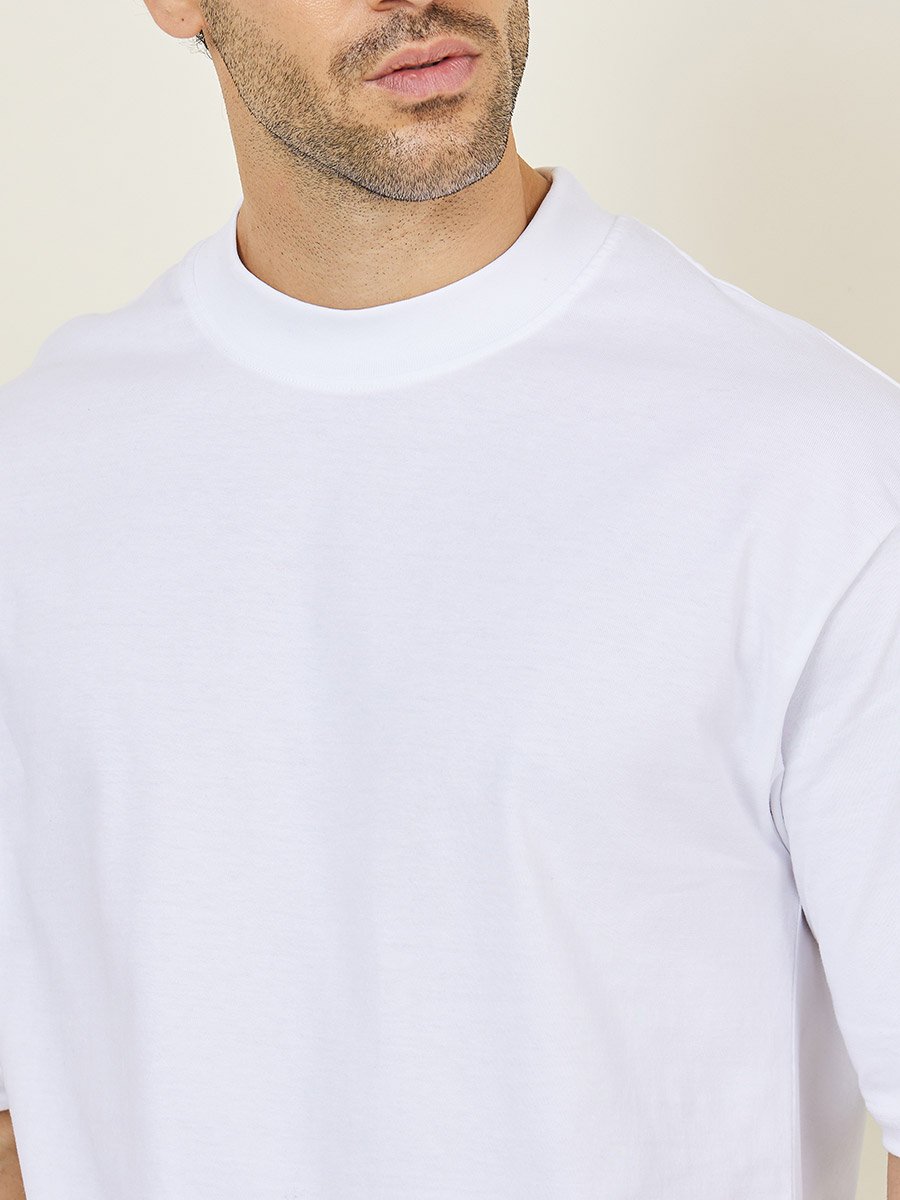 Men Oversized Mock Neck T-Shirt