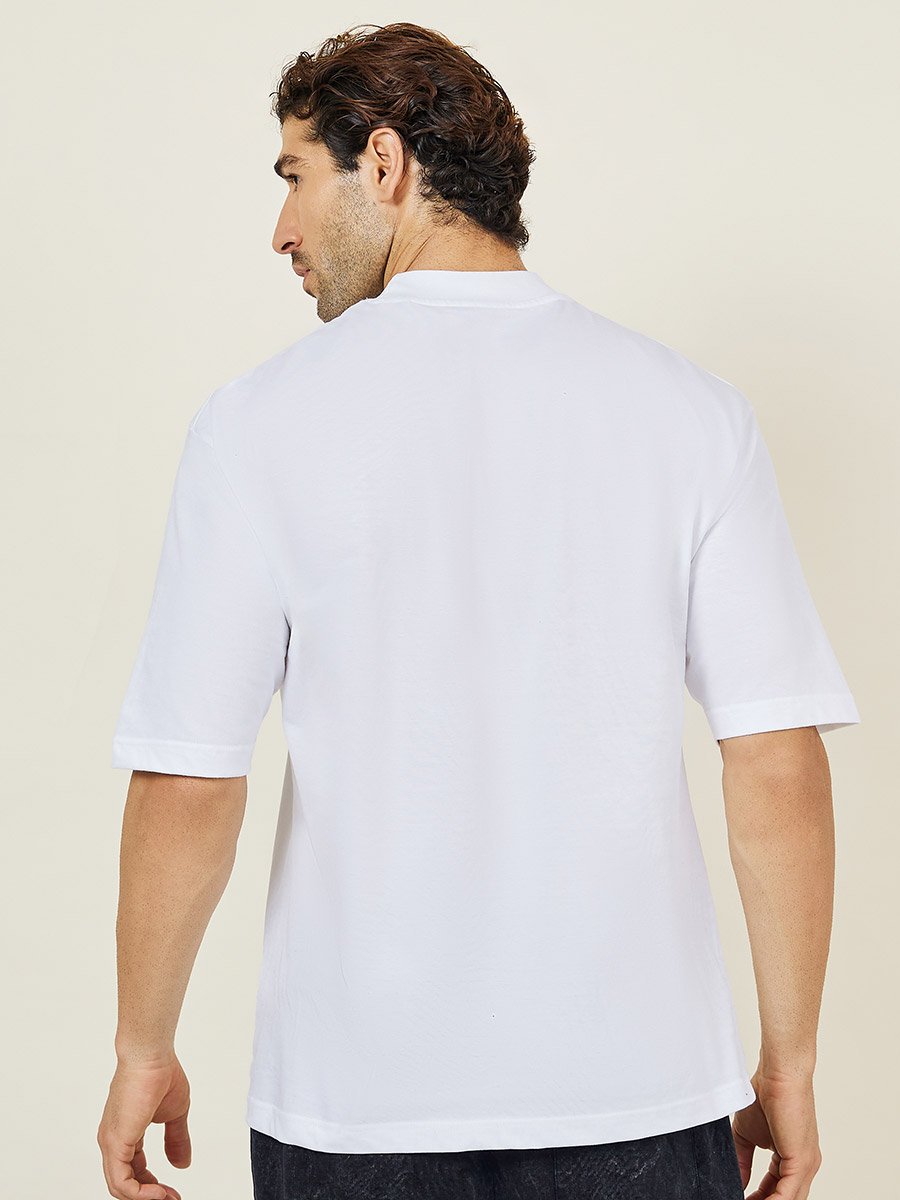 Men Oversized Mock Neck T-Shirt