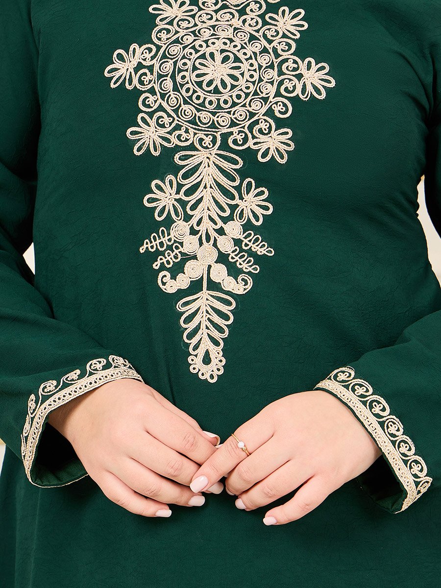 Plus Handwork Thread Embroidered Jalabiya