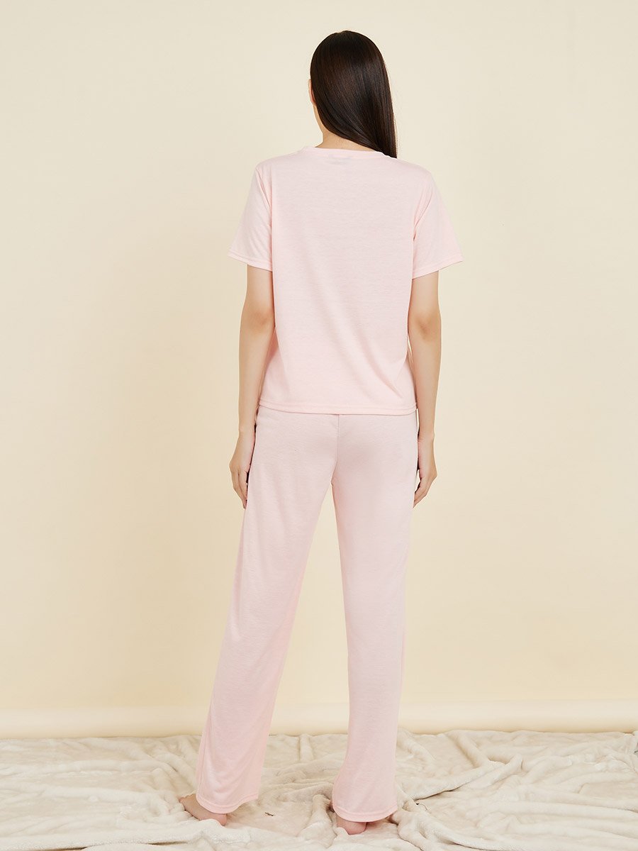 Sleepy Strawberry Graphic Print T-shirt and Pyjama Set