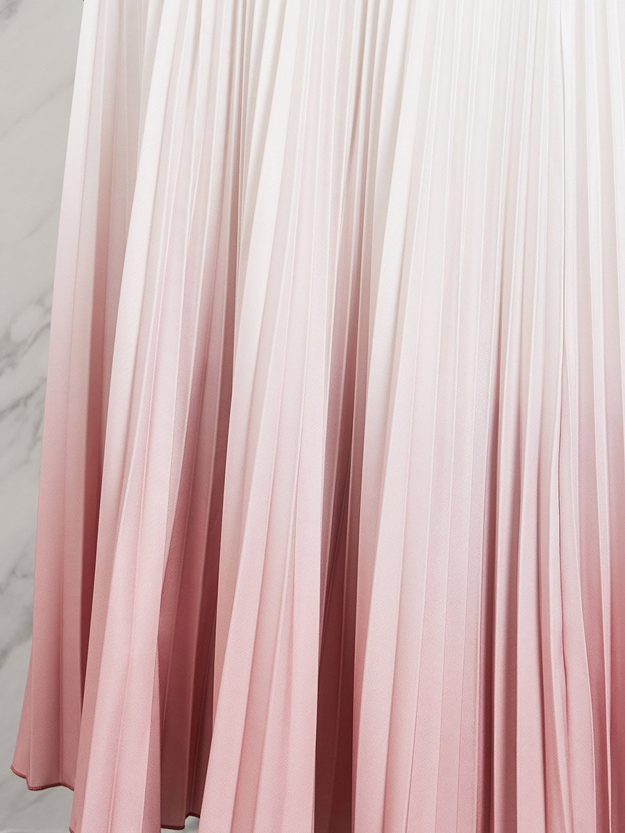 Ombre Pleated Maxi Skirt