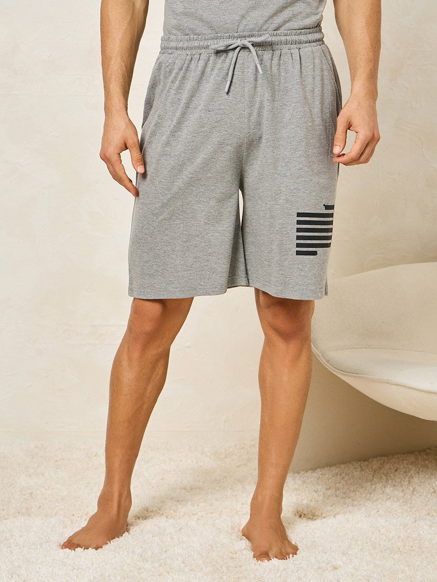 Graphic Print Crew Neck T-Shirt and Short Set