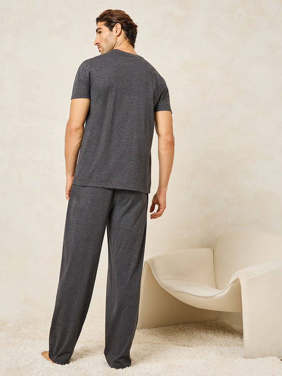 Tokyo Print Crew Neck T-Shirt and Open Hem Pyjama Set
