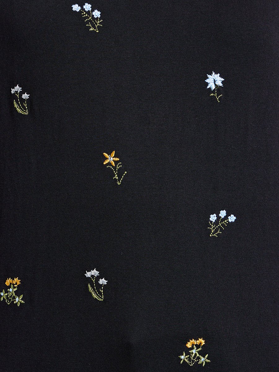 Oversized Embroidered Front 100% Cotton T-Shirt
