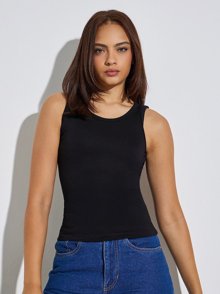Pack of 2 - Cotton Lycra Sleeveless Tank
