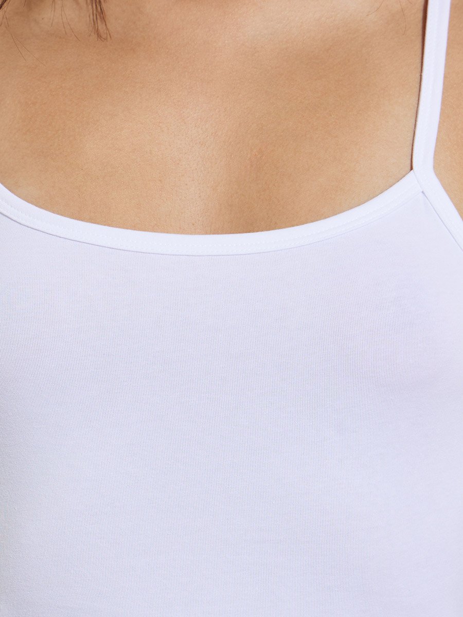 Fitted Solid Scoop Neck Strappy Tank