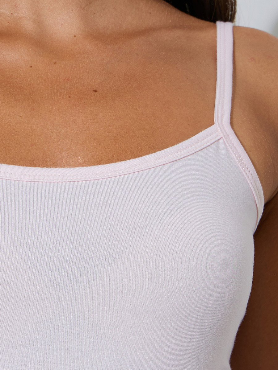 Fitted Solid Scoop Neck Strappy Tank