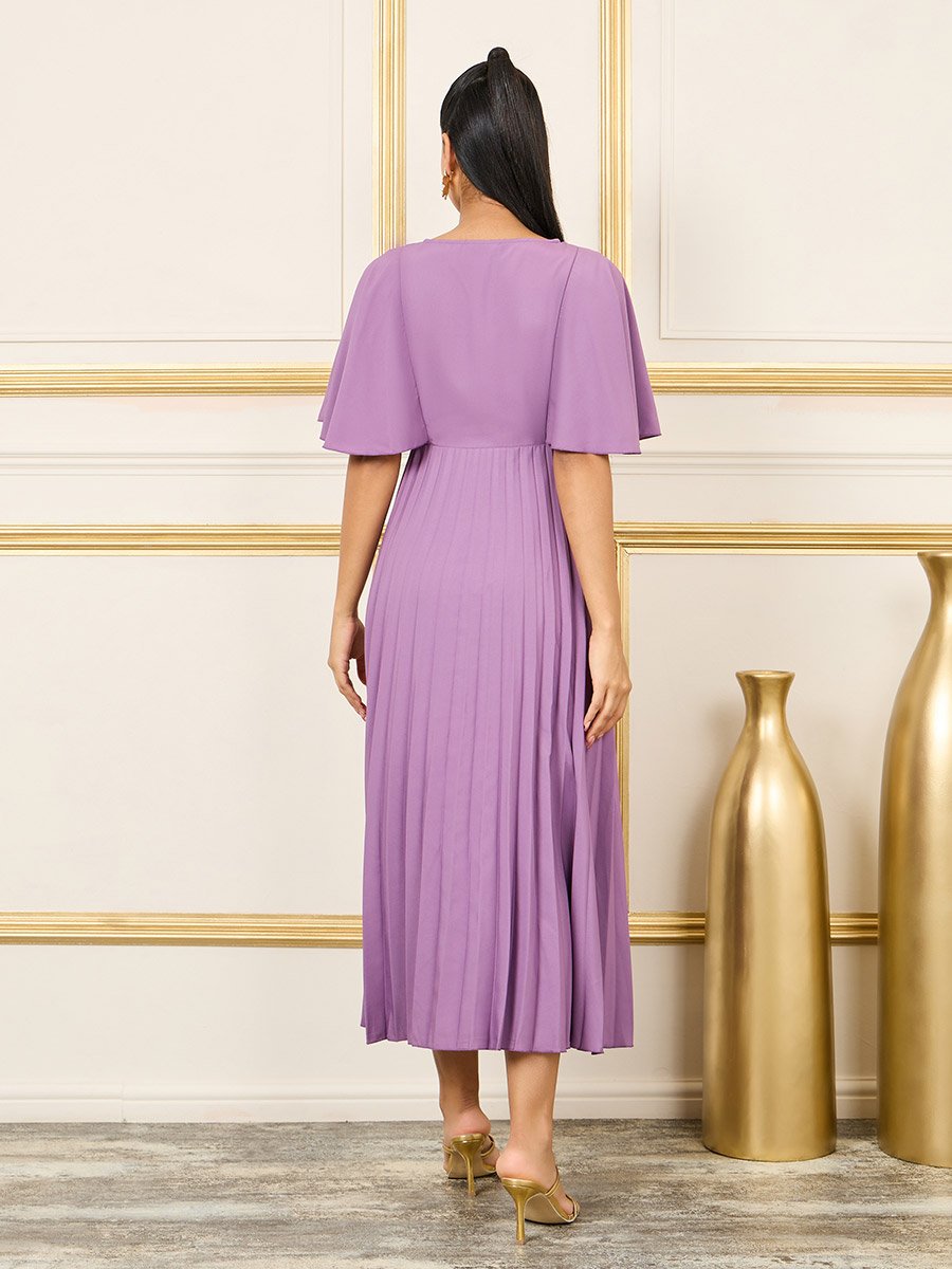 strapless open back dress Long Sleeve Formal Pleated Dress Long Sleeves & Pleated Detail Mac Dug –  The Dress Outlet
