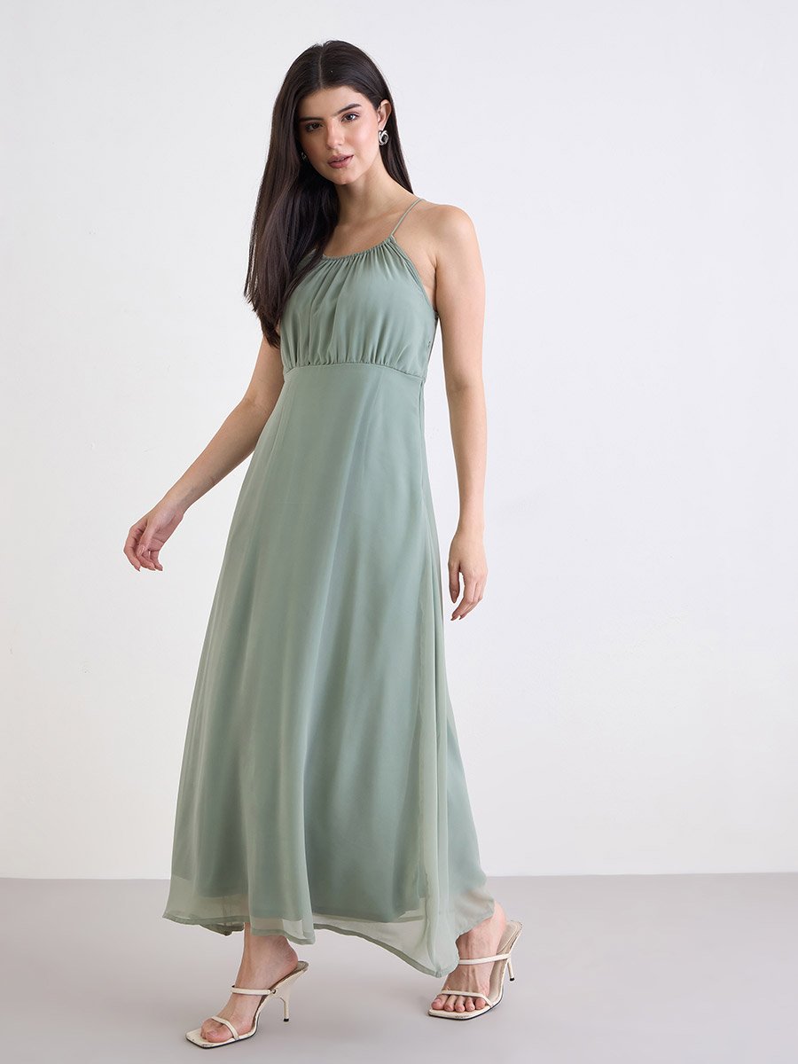 joules green dress Anaya With Love Recycled Floral Print Strappy Maxi Dress with Skirt Sp –  Maya Deluxe main image 1