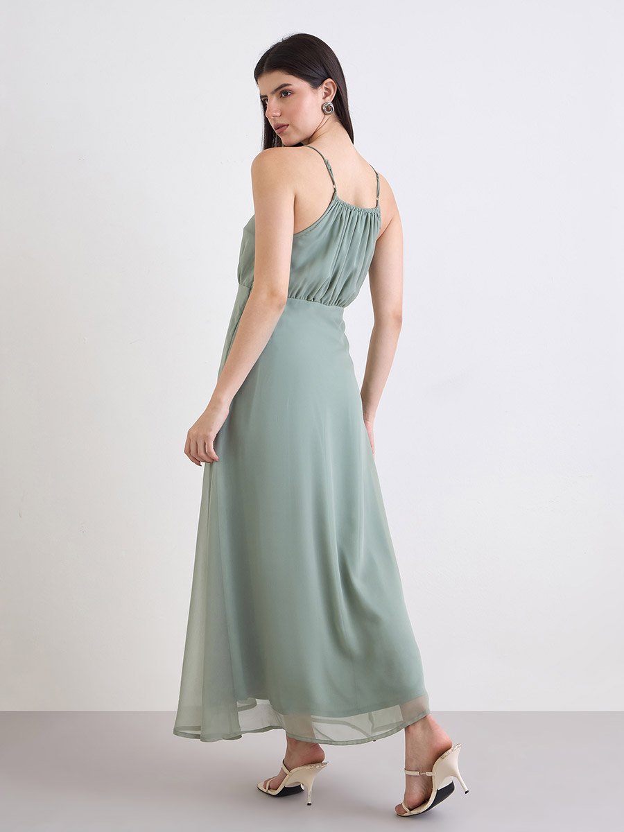 Green Strappy Maxi Dress For Women at Oman | Styli