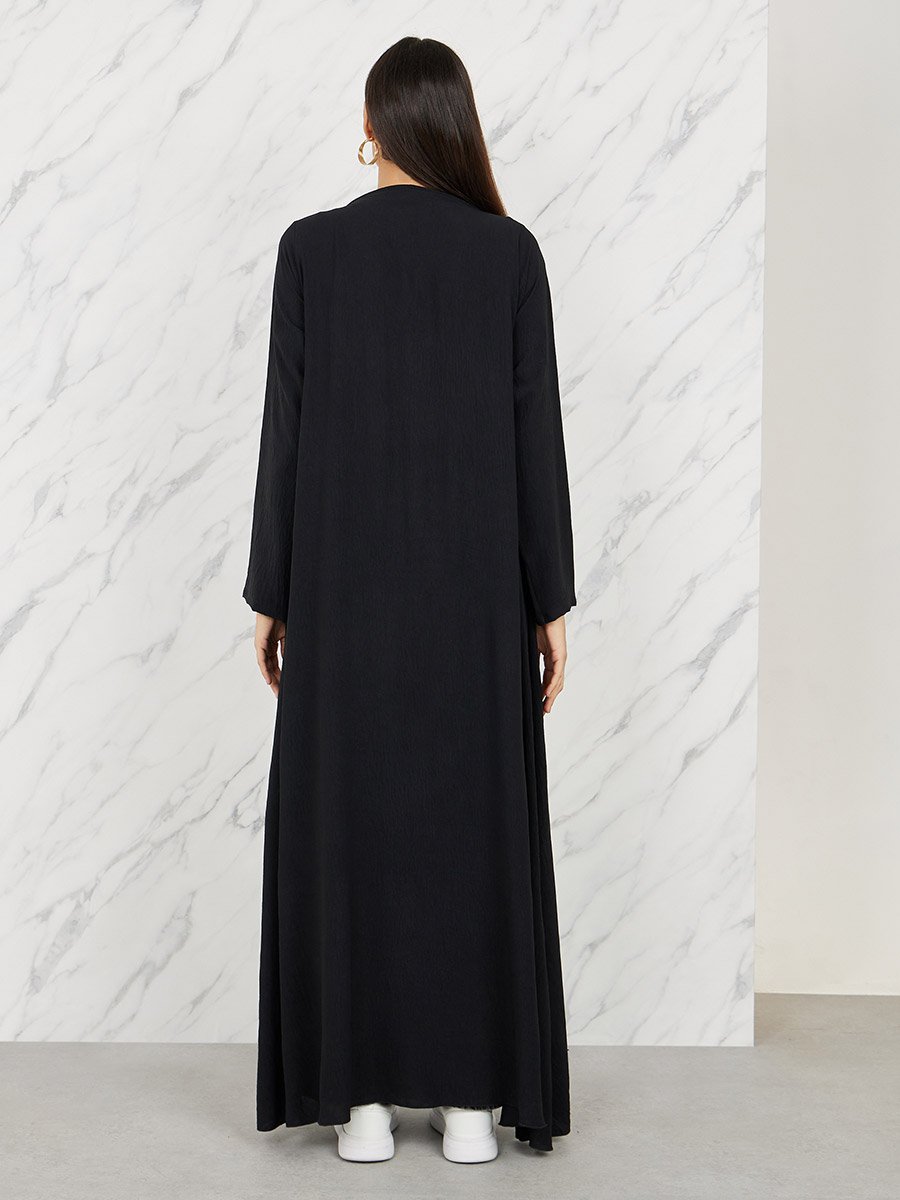 slim fit dress slacks Signature Stretch 3 Piece Abaya & Dress Set main image 1