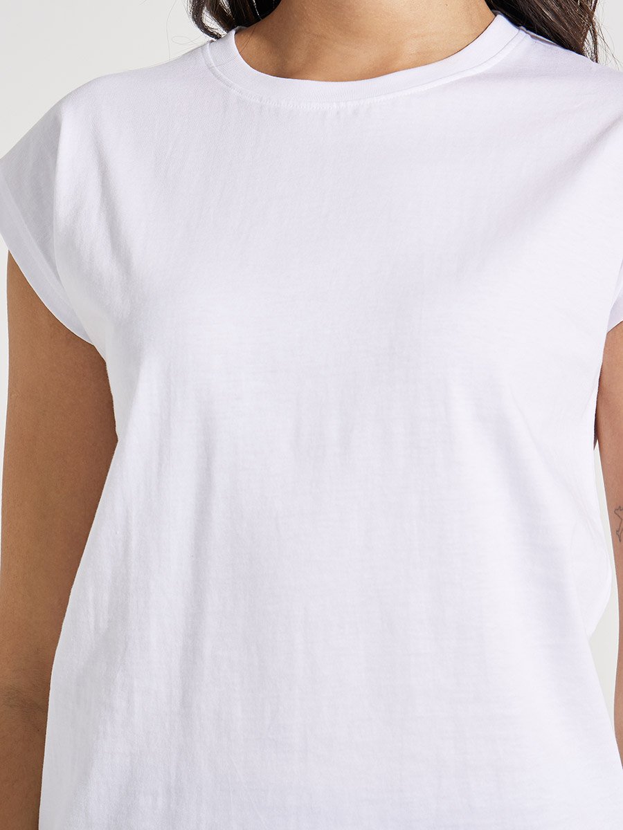 Regular Fit Cotton Cap Sleeves 100% Cotton T-Shirt