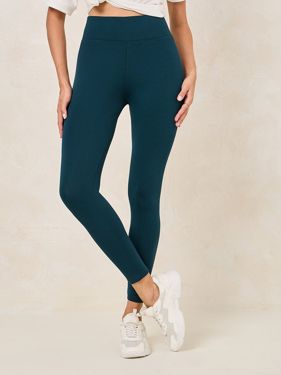 Basic Wide Waistband Ankle Length Leggings