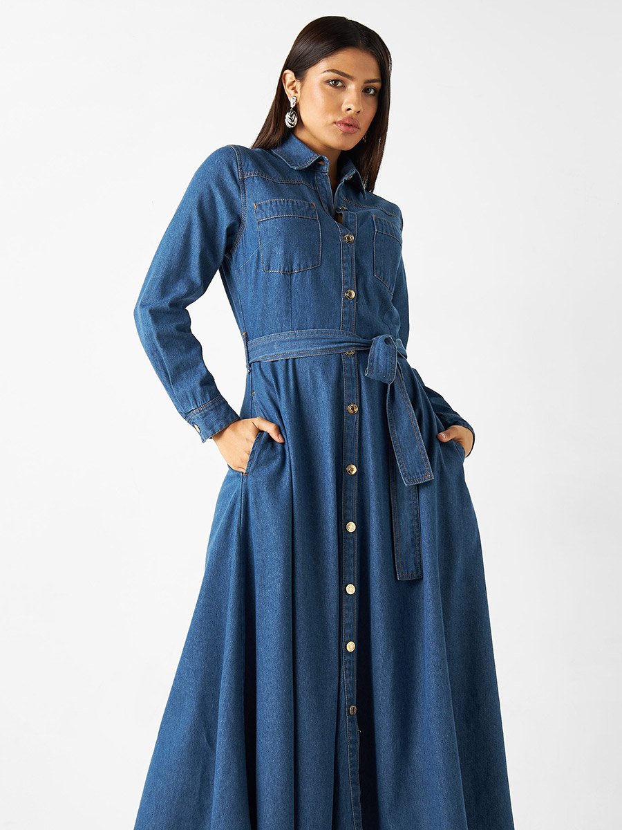chinese dress ladies Denver Abstract Printed Midi-length Shirt Dress – Robyn Bandele main image 1