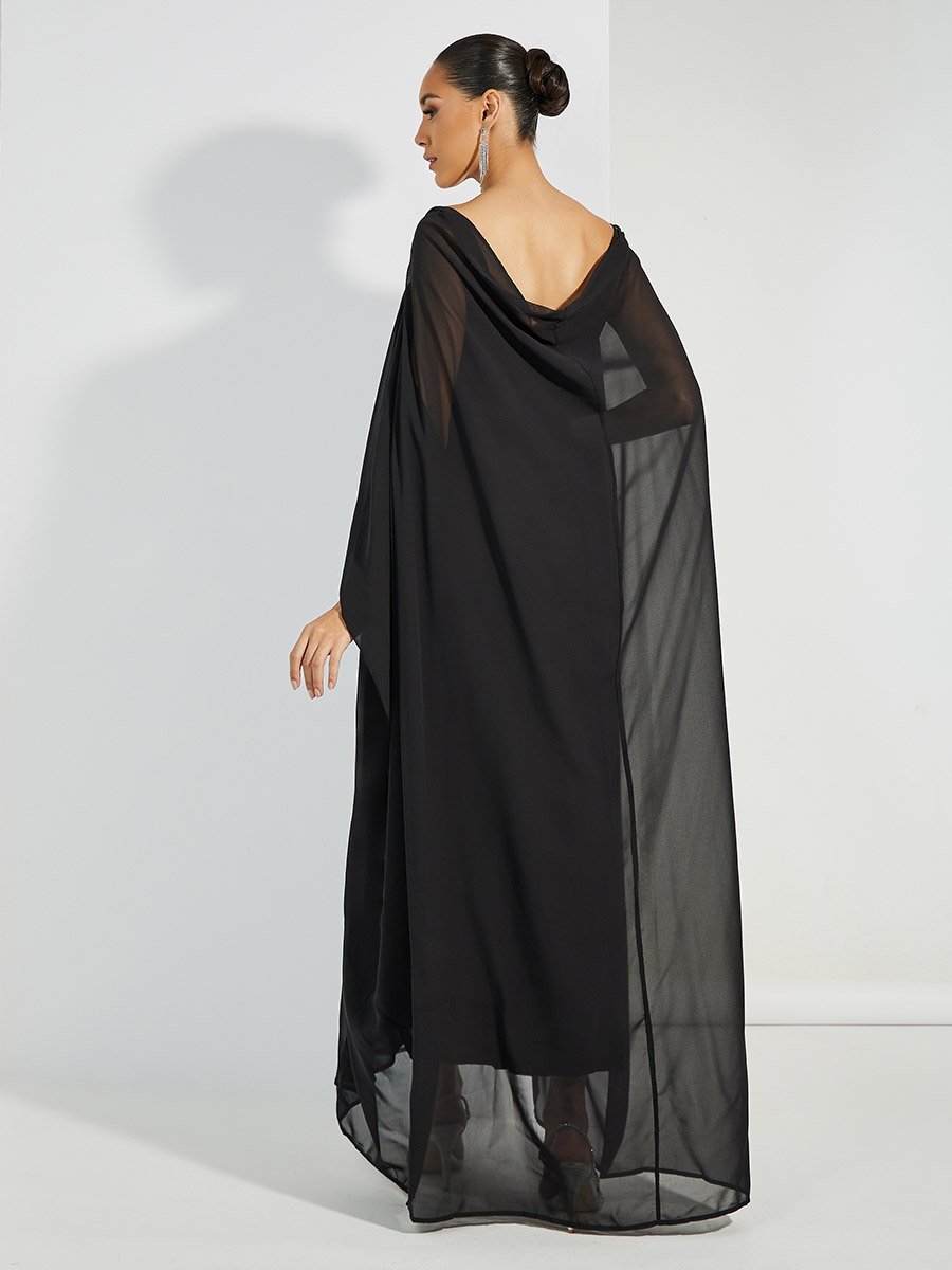 Embellished Long Sleeves Cape Maxi Dress For Women at Saudi