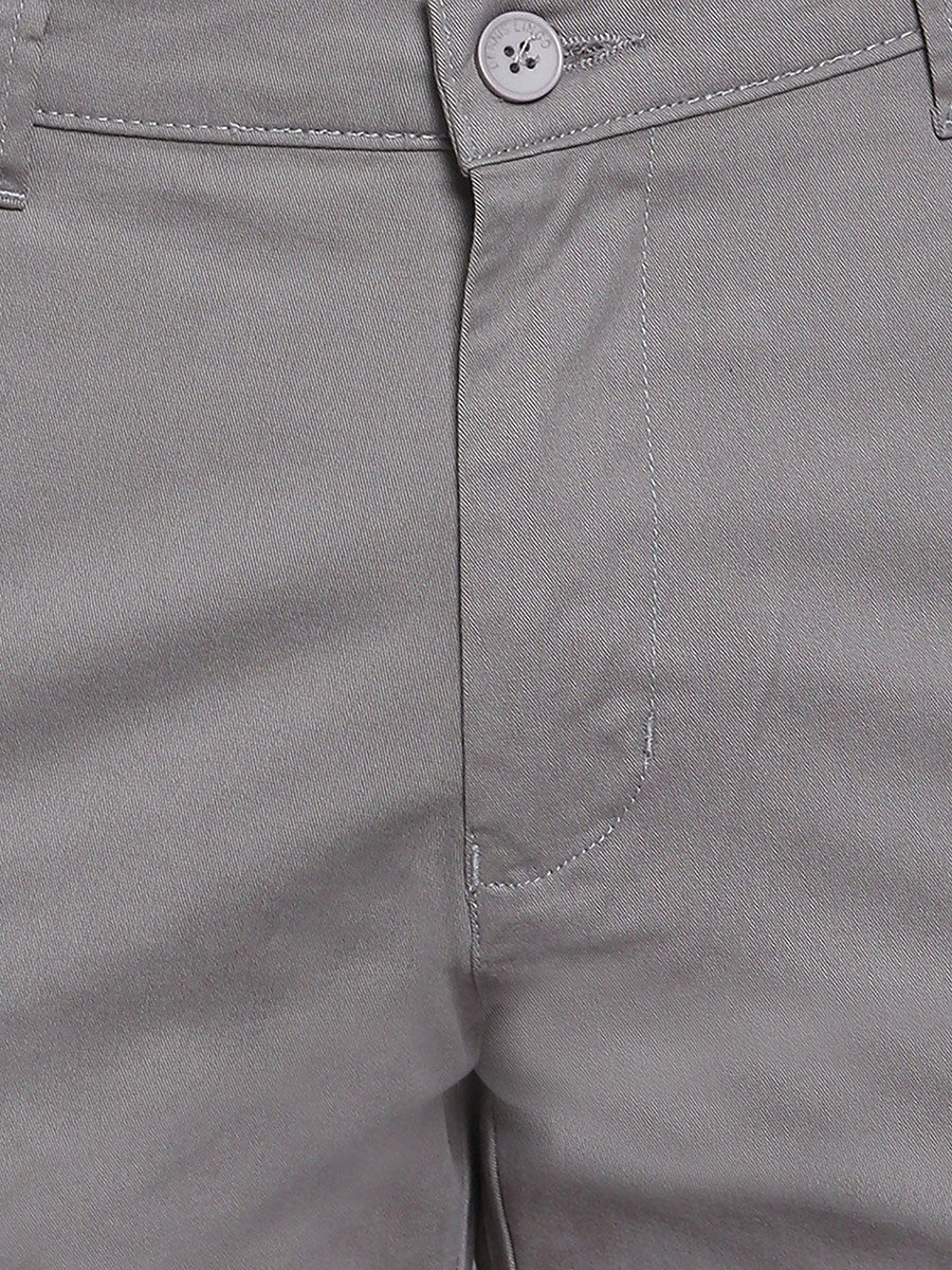 Solid Tapered Fit Cargo Trousers