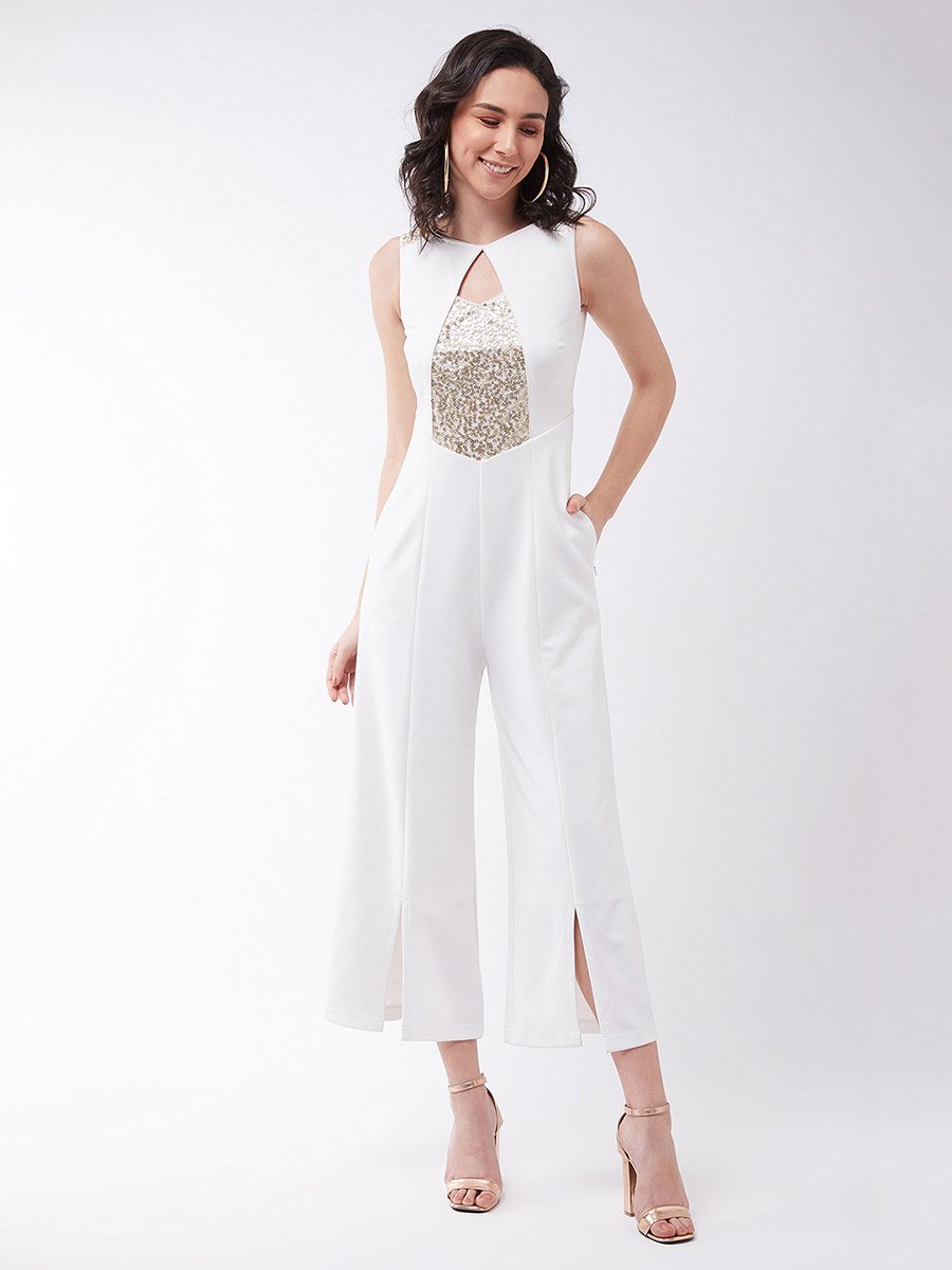 A Beautiful Morning Sequined Jumpsuit Off-White