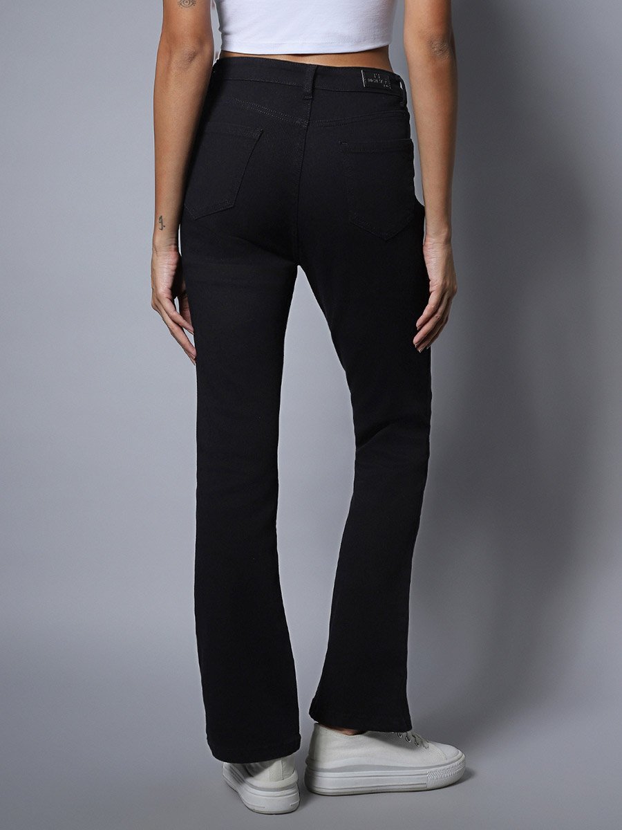 Solid Mid Rise Bootcut Jeans