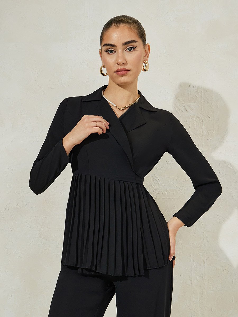 Pleated Blazer and Tailored Pants Co-Ords