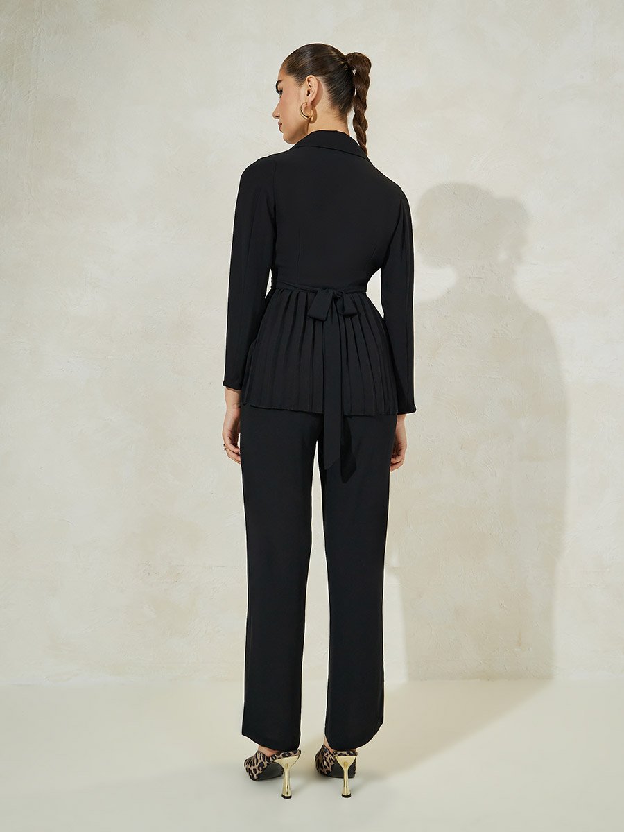 Pleated Blazer and Tailored Pants Co-Ords