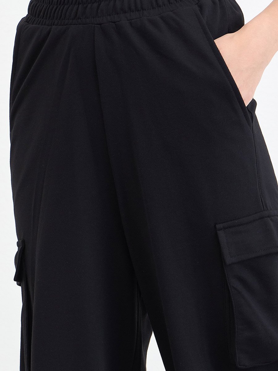 High Rise Wide Leg Cargo Joggers