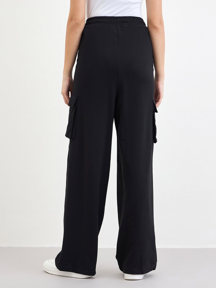 High Rise Wide Leg Cargo Joggers
