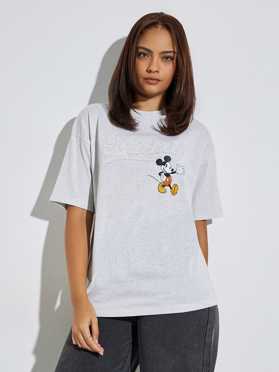 Mickey Mouse Graphic Print Oversized T-Shirt