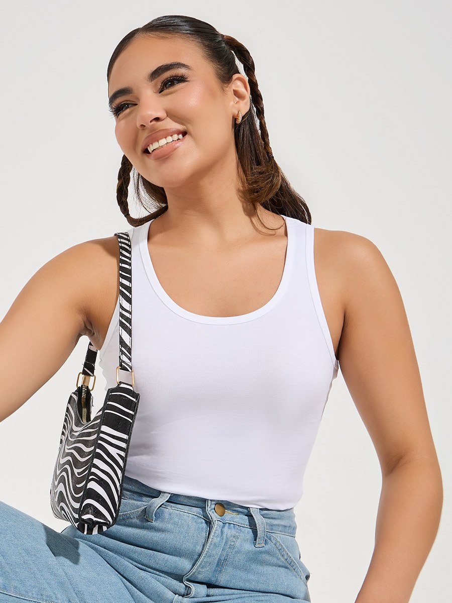 Round Neck Fitted 100% Cotton Tank