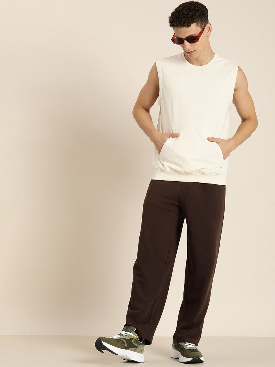 Solid Relaxed Fit Joggers with Contrast Drawstring Closure