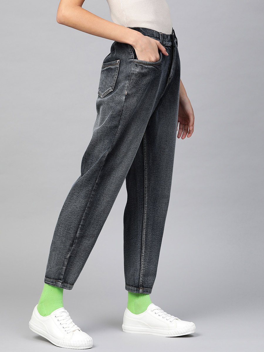 High Rise Washed Basic Jeans