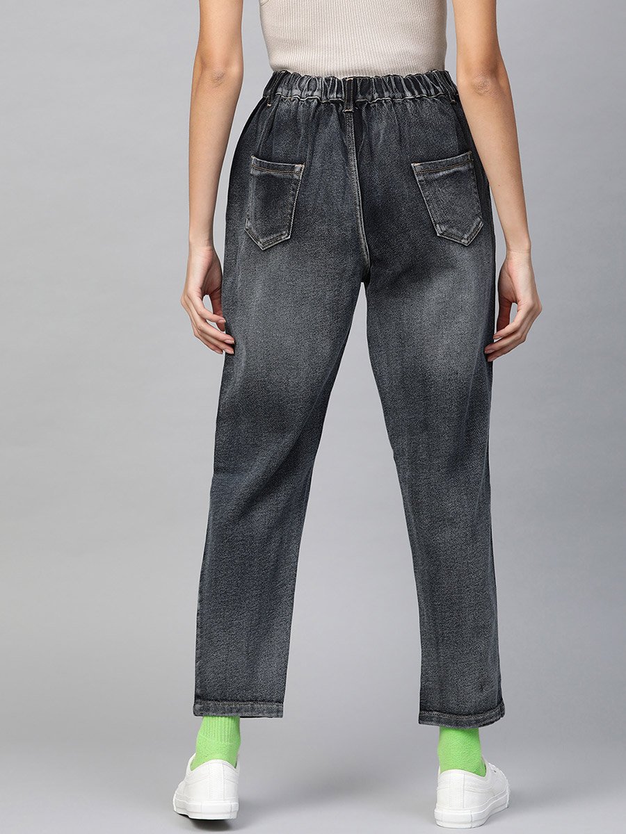 High Rise Washed Basic Jeans
