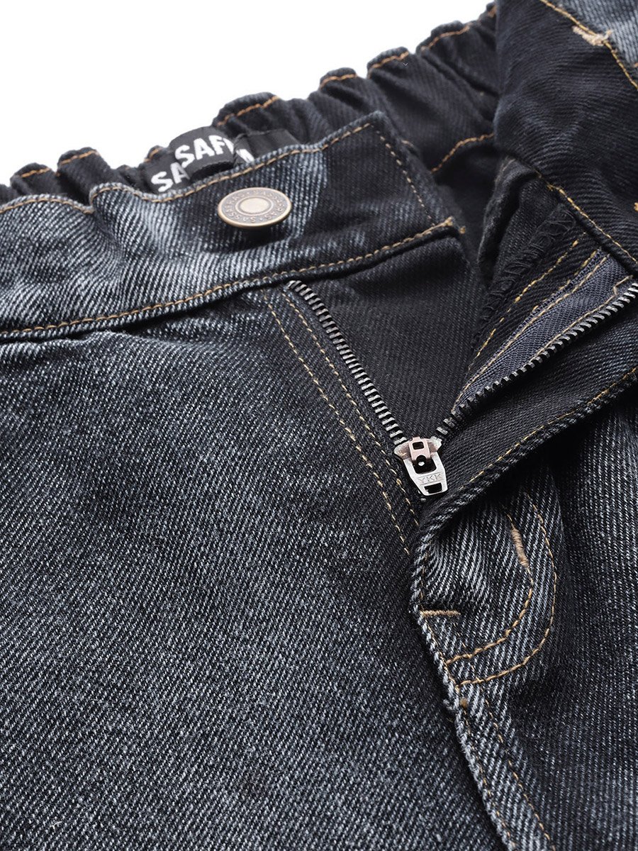 High Rise Washed Basic Jeans