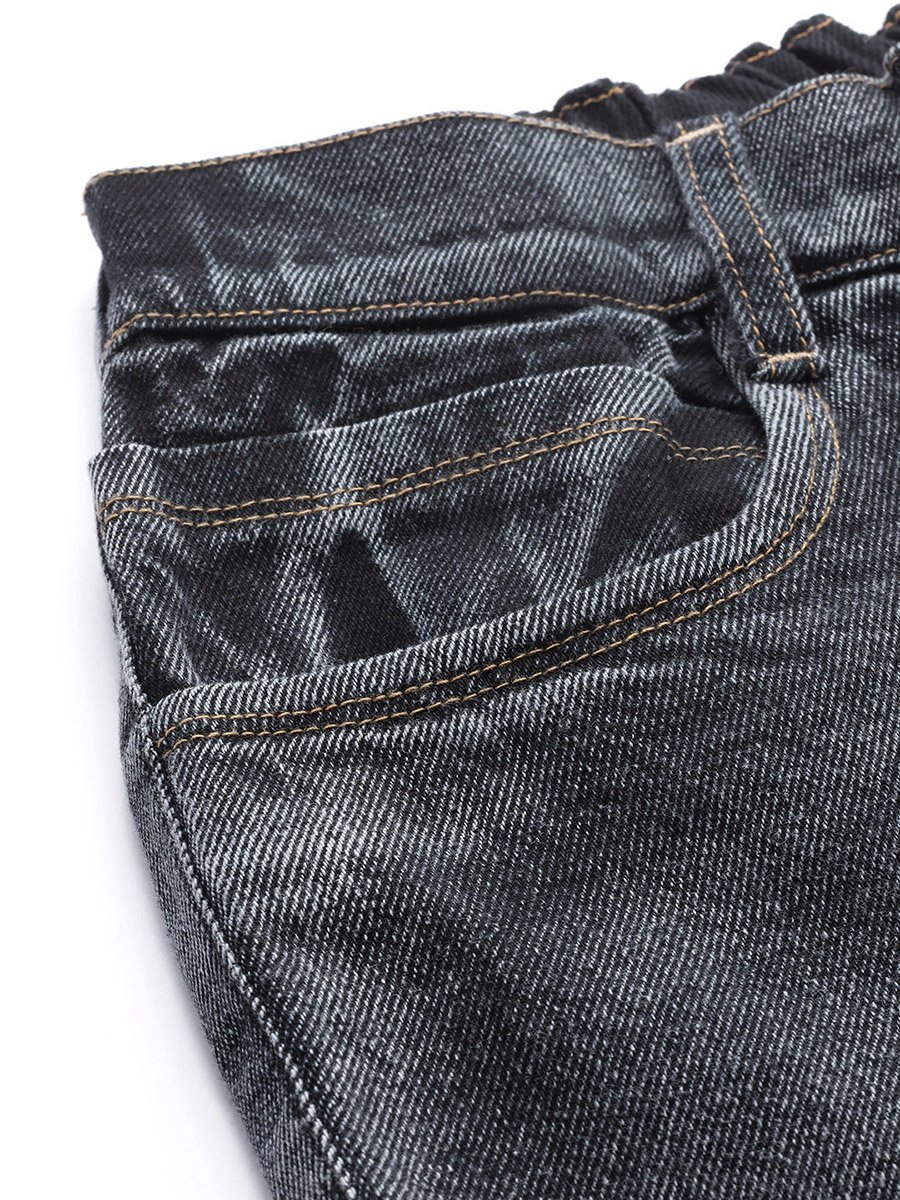 High Rise Washed Basic Jeans