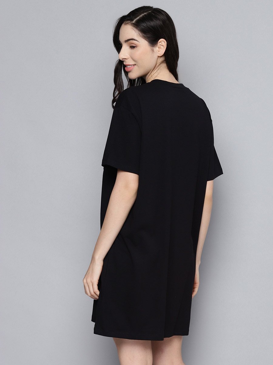 Coffee Slogan Print Sleep T-Shirt Dress