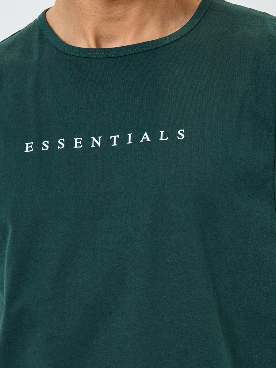 Minimal Print Drop Armhole Cotton Tank