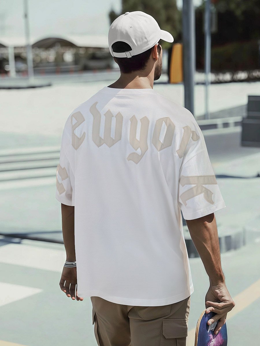Back Applique Detail Pure Cotton Boxy T-Shirt
